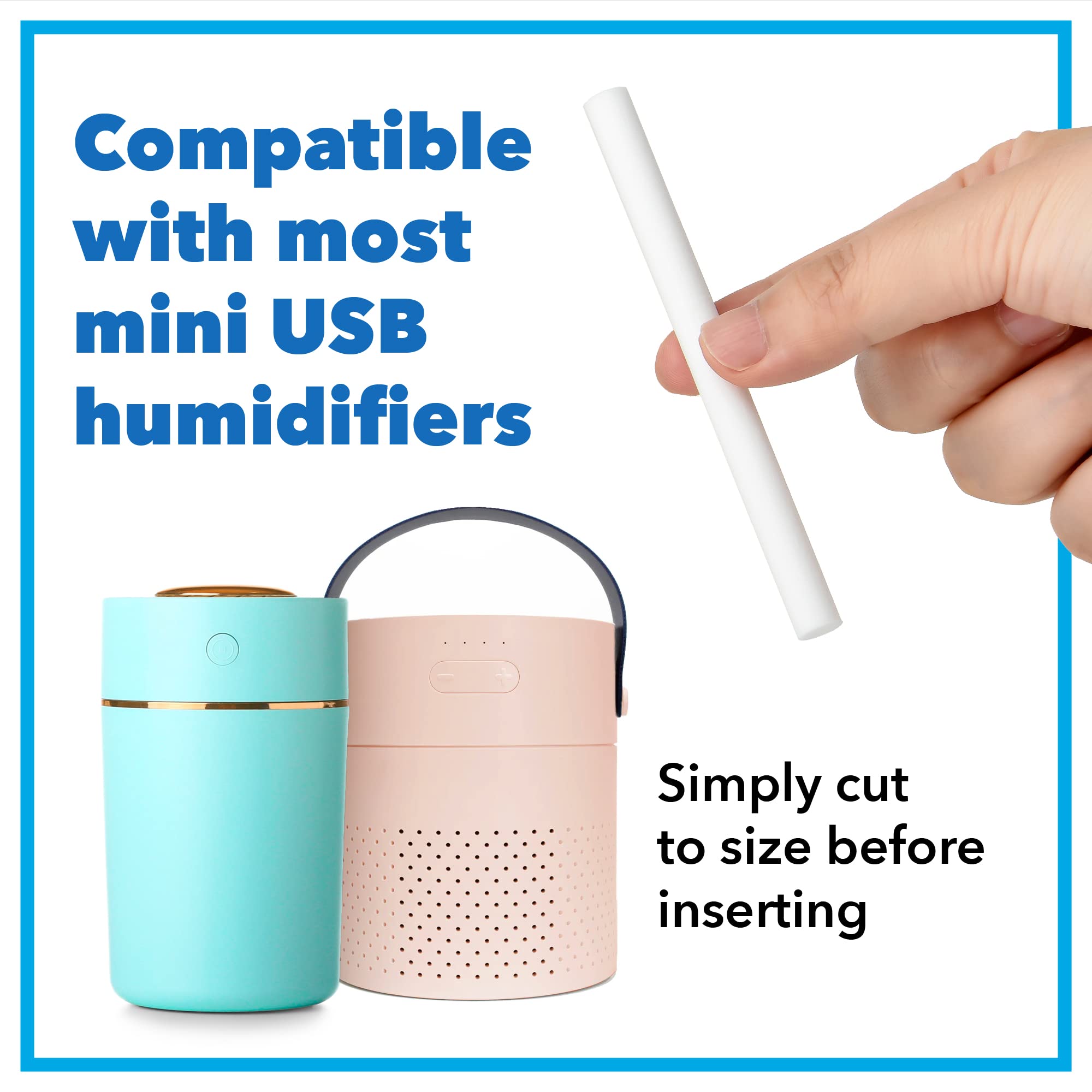 IMPRESA [100 Pack] Humidifier Refill Sticks for a Relaxing Atmosphere - Replacement Mini Humidifier Filter Sticks - Sticks for Small Humidifier with Filter - Remove Dryness with Water Filter Sticks