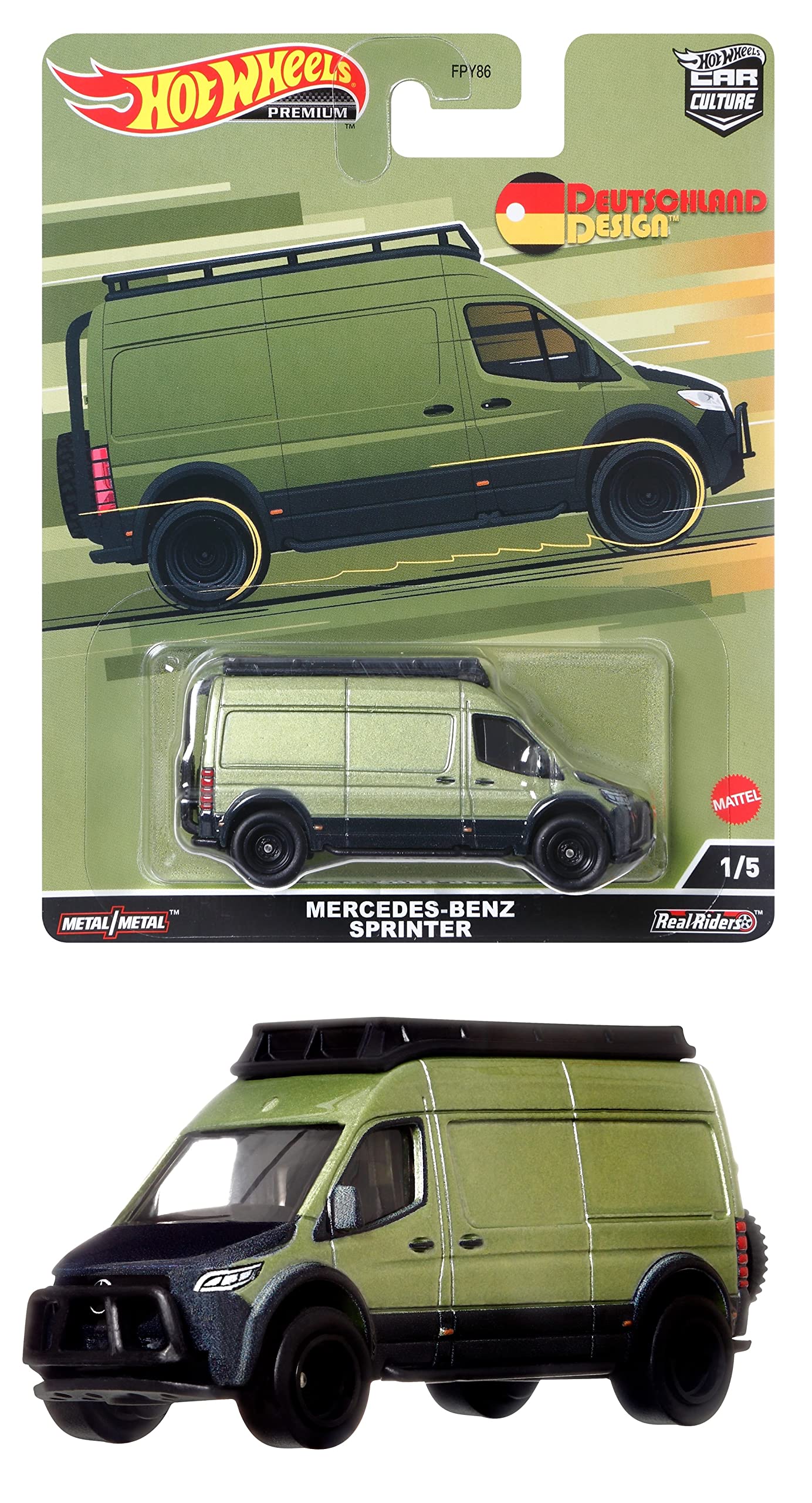 Hot Wheels Car Culture Circuit Legend, Premium 1:64 Scale Die-Cast Mercedes-Benz Sprinter Van, Deutschland Design, Collectable Vehicle