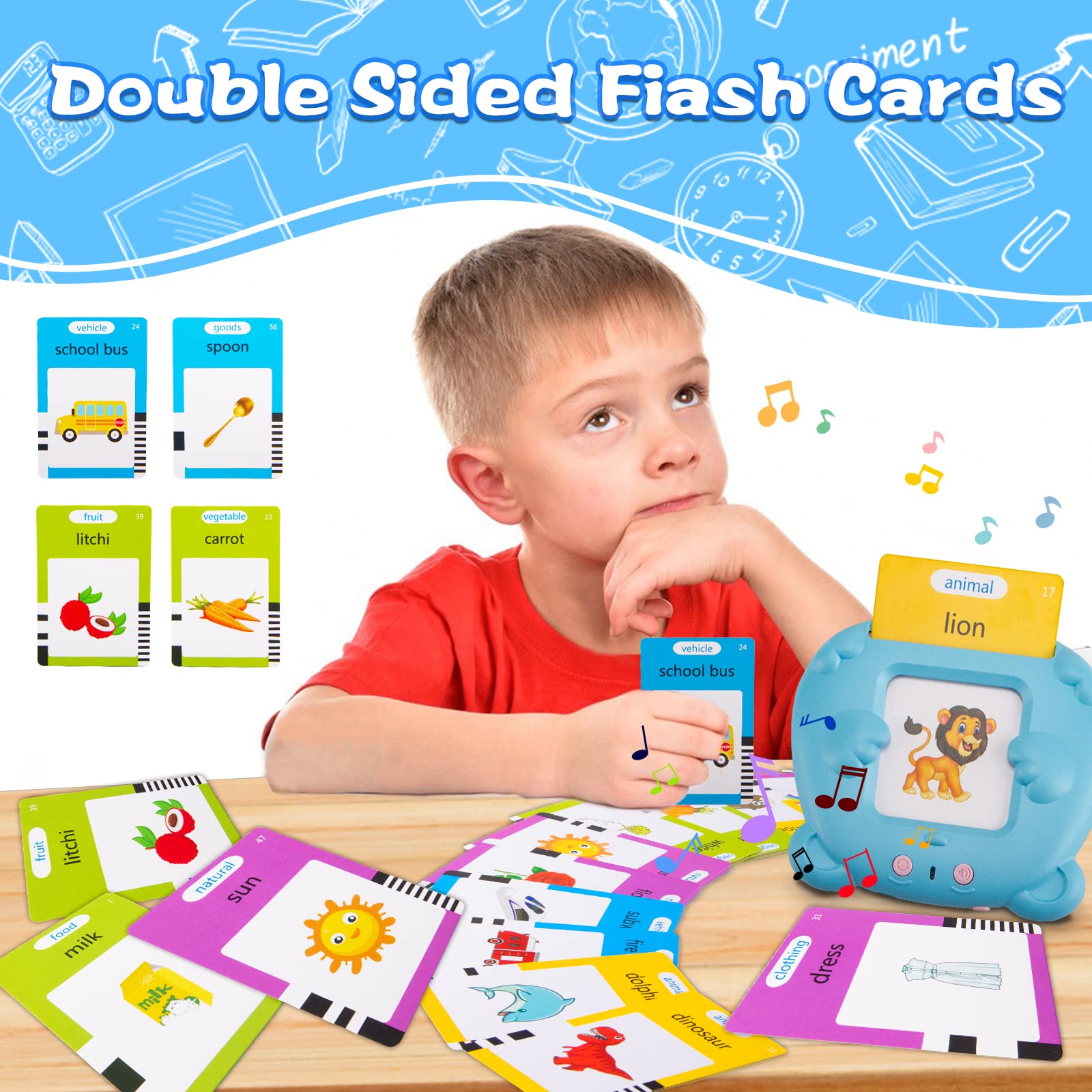 Talking Flash Cards,BAIBAOLE 112 PCS Flash Cards 224 Words Toddler Learning Educational Toys Speech Therapy Toys for Autistic Children