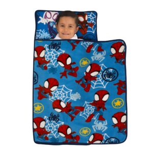 Disney Marvel Spidey and His Amazing Friends Blue, Red and White Spidey Team Toddler Nap Mat