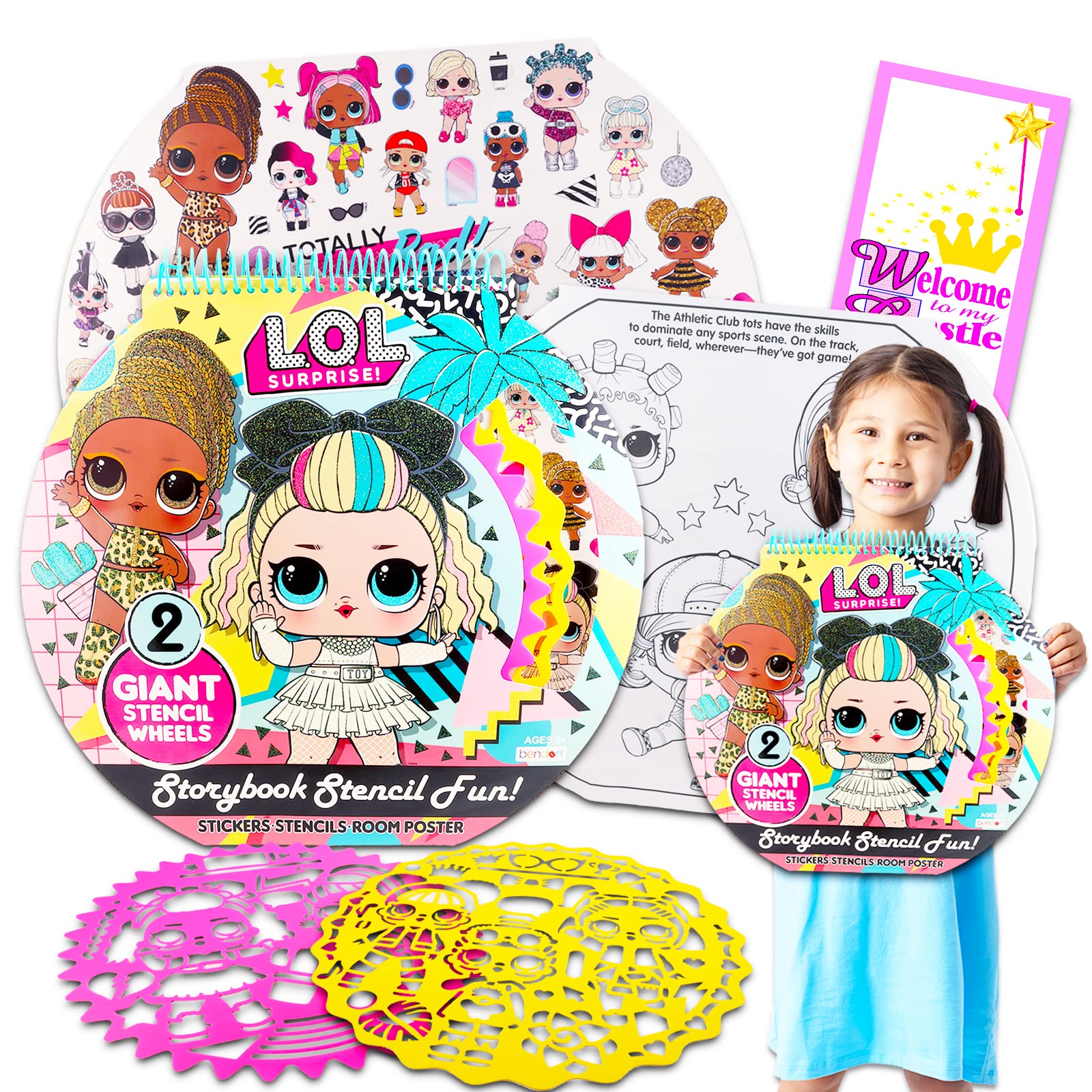 LOL Doll Stencil Activity Book - LOL Doll Arts and Crafts Bundle with Giant Activity Book Including Stickers, Stencils, lol doll stickers