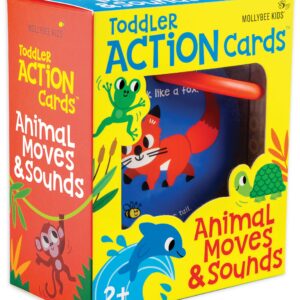 MOLLYBEE KIDS Toddler Action Cards Animal Moves and Sounds, Gifts for Ages 2+