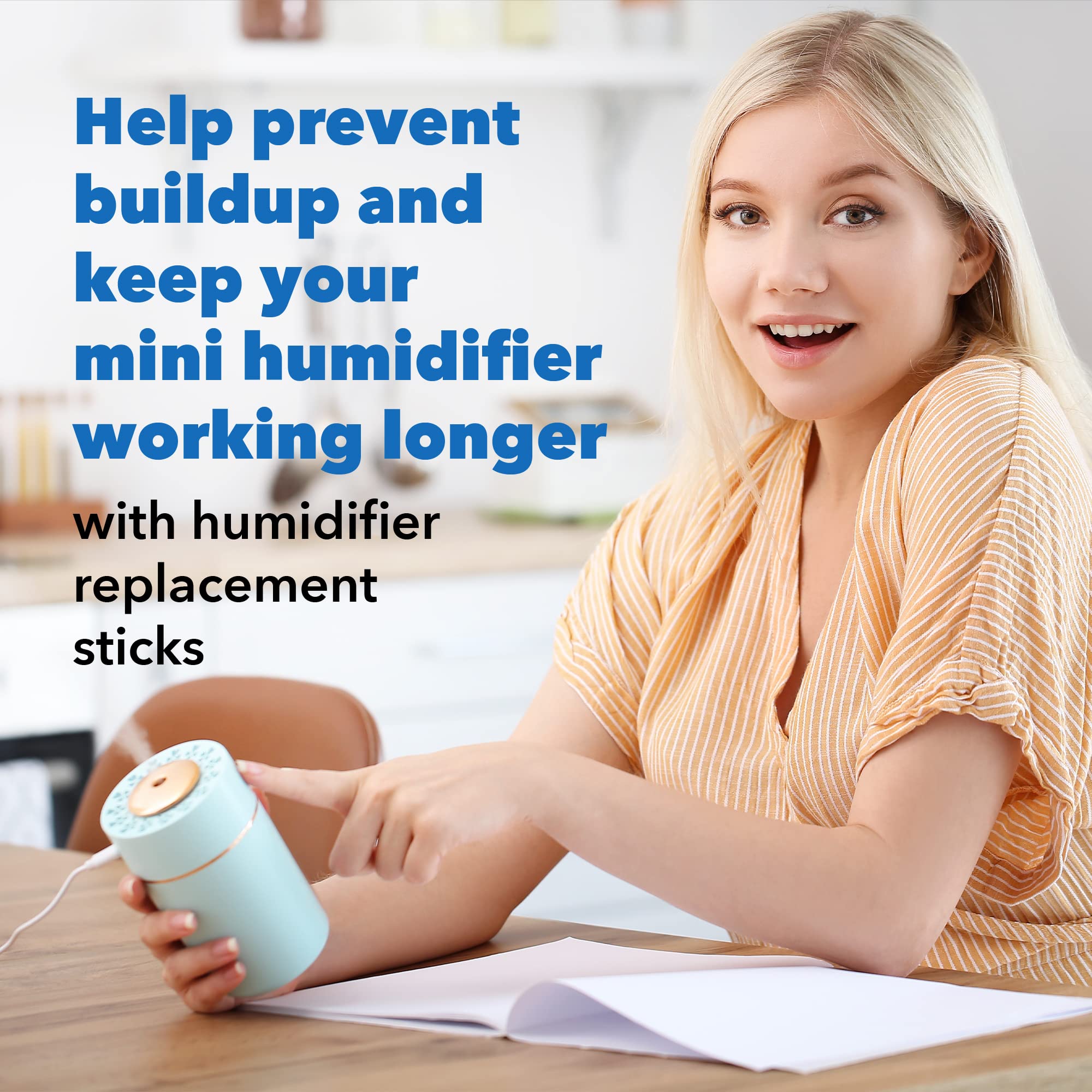 IMPRESA [100 Pack] Humidifier Refill Sticks for a Relaxing Atmosphere - Replacement Mini Humidifier Filter Sticks - Sticks for Small Humidifier with Filter - Remove Dryness with Water Filter Sticks