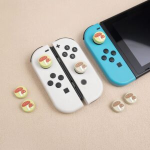 Ocanblu - Cute Mushroom Thumb Grip Caps, Compatible with Nintendo Switch/Switch OLED/Switch Lite, Soft Silicone Joystick Caps, 4PCS (Brown&Red)