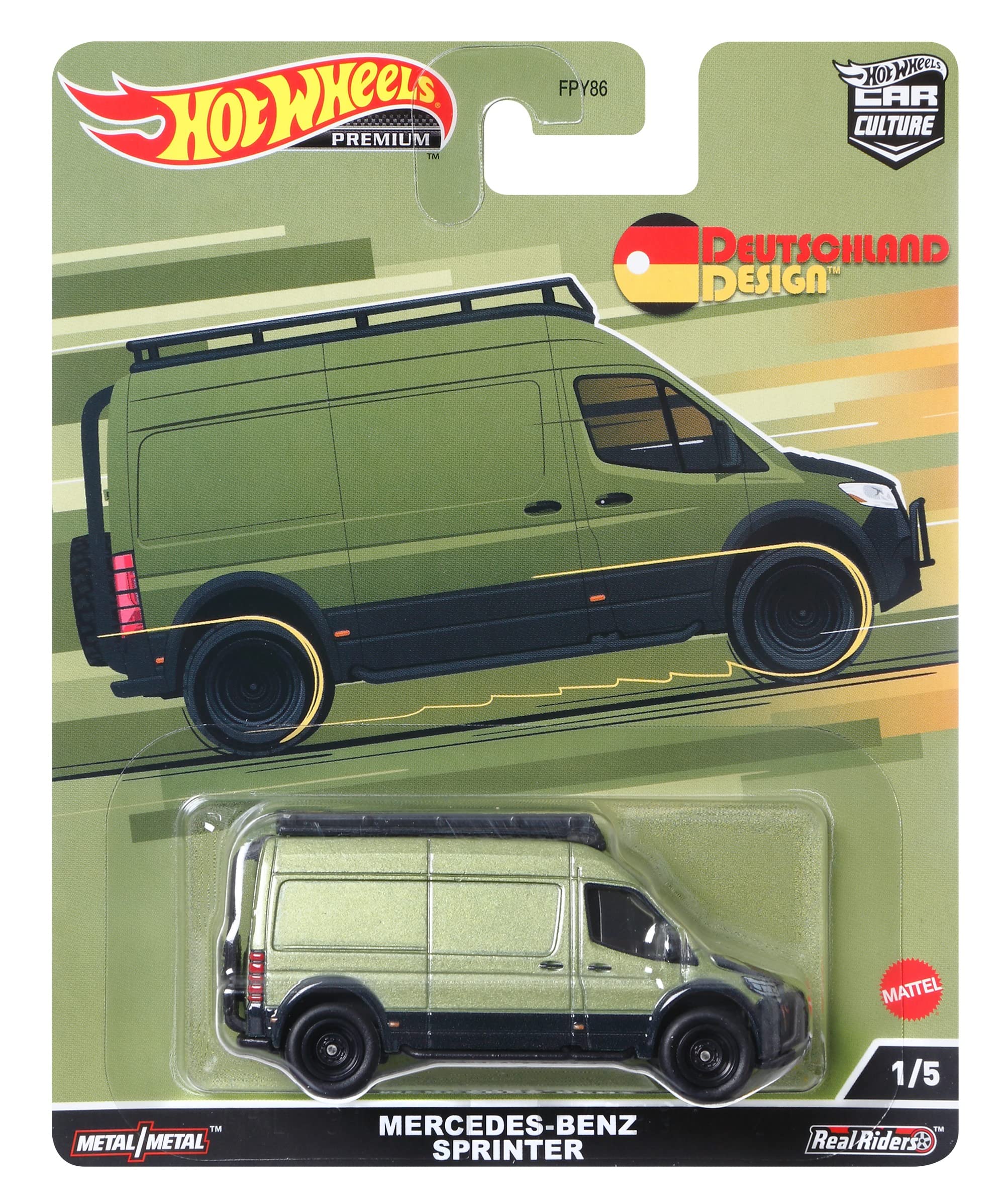 Hot Wheels Car Culture Circuit Legend, Premium 1:64 Scale Die-Cast Mercedes-Benz Sprinter Van, Deutschland Design, Collectable Vehicle