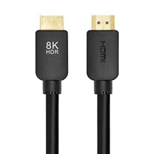 Monoprice 8K Ultra High Speed HDMI Cable - HDMI 2.1, 8K@60Hz, 4K@120Hz, 48Gbps, HDR, VRR, 15ft, No Logo, Black