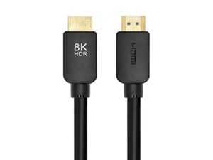 monoprice 8k ultra high speed hdmi cable - hdmi 2.1, 8k@60hz, 4k@120hz, 48gbps, hdr, vrr, 15ft, no logo, black