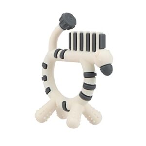 Nuby Geo Zoos Massaging Silicone Teether with Multiple Textures, 3m+, Zebra