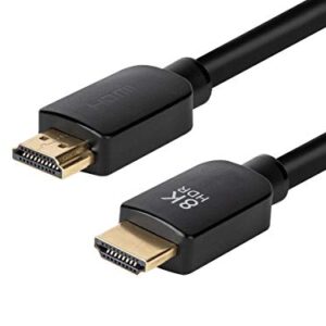 Monoprice 8K Ultra High Speed HDMI Cable - HDMI 2.1, 8K@60Hz, 4K@120Hz, 48Gbps, HDR, VRR, 15ft, No Logo, Black