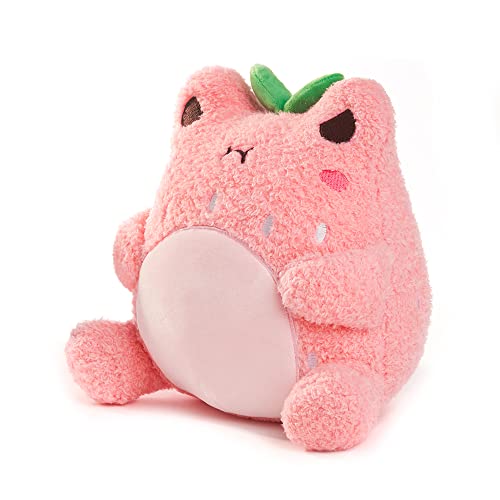 Cuddle Barn PlushGoals - Strawberry Wawa Super Soft Cute Kawaii Froggie Dressed As Fruit Collectible Stuffed Animal Plush Toy, 9 inches