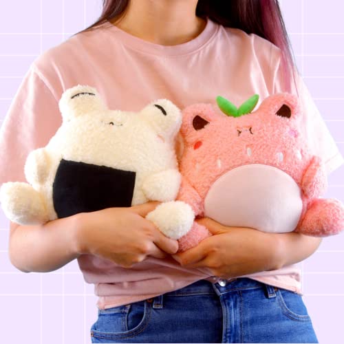 Cuddle Barn PlushGoals - Strawberry Wawa Super Soft Cute Kawaii Froggie Dressed As Fruit Collectible Stuffed Animal Plush Toy, 9 inches