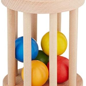 ND Montessori Ball Cylinder Rolling Drum - Wooden Rattle Rolling Toy - Crawling Toy for Babies 6-12 Months, LT148