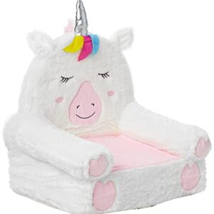 Amazon Basics Children's Plush Toddler Chair, Unicorn, Medium, Multicolor