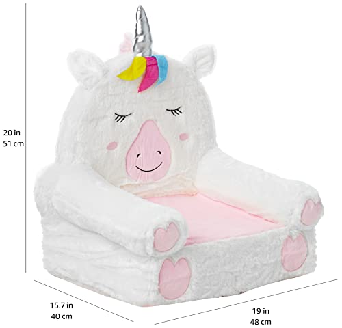 Amazon Basics Children's Plush Toddler Chair, Unicorn, Medium, Multicolor