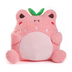 cuddle barn plushgoals - strawberry wawa super soft cute kawaii froggie dressed as fruit collectible stuffed animal plush toy, 9 inches