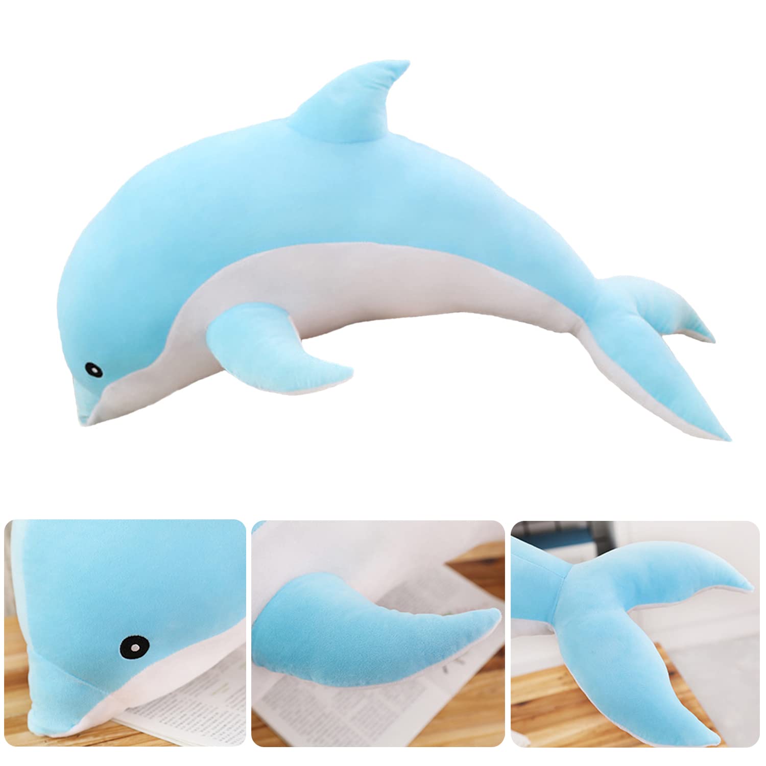 Dolphin Stuffed Animals Plush Pillow Super Soft Sea Animal Plush Toys Dolls for Boys Girls Sleeping Cushion Gift (100cm/39.37in, Pink)