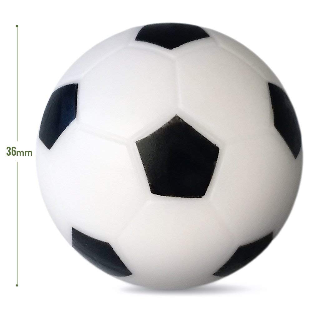 Harapu Foosball Table Replacement Foosballs, 36mm Game Table Size Black and White Tabletop Sports Soccer Balls - 6 Pack