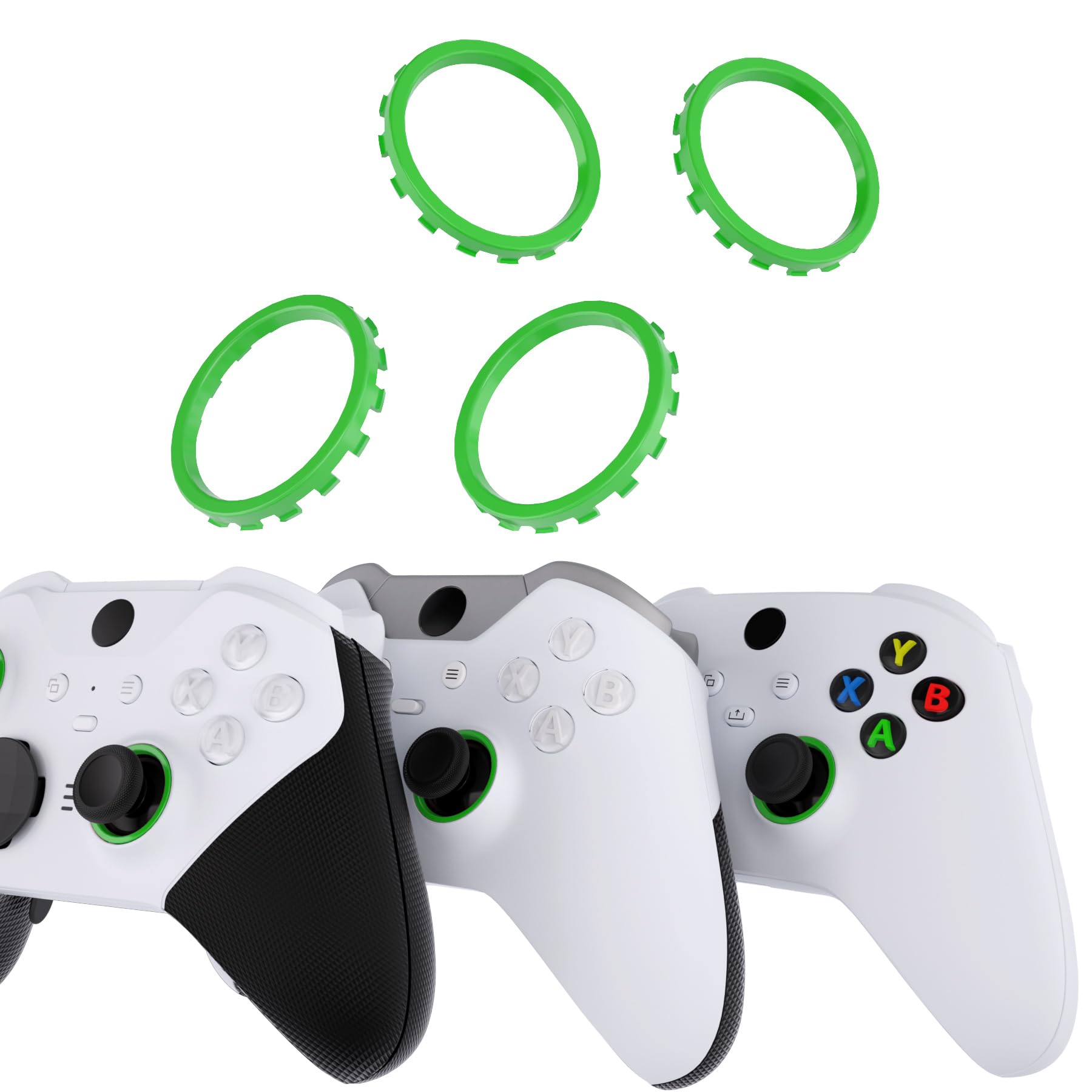 eXtremeRate Replacement Accent Rings for Xbox Elite Series 2 Core | for Elite Series 2 | for Xbox One Elite | for eXtremeRate ASR Version Shell for Xbox Series X/S Controller - Green