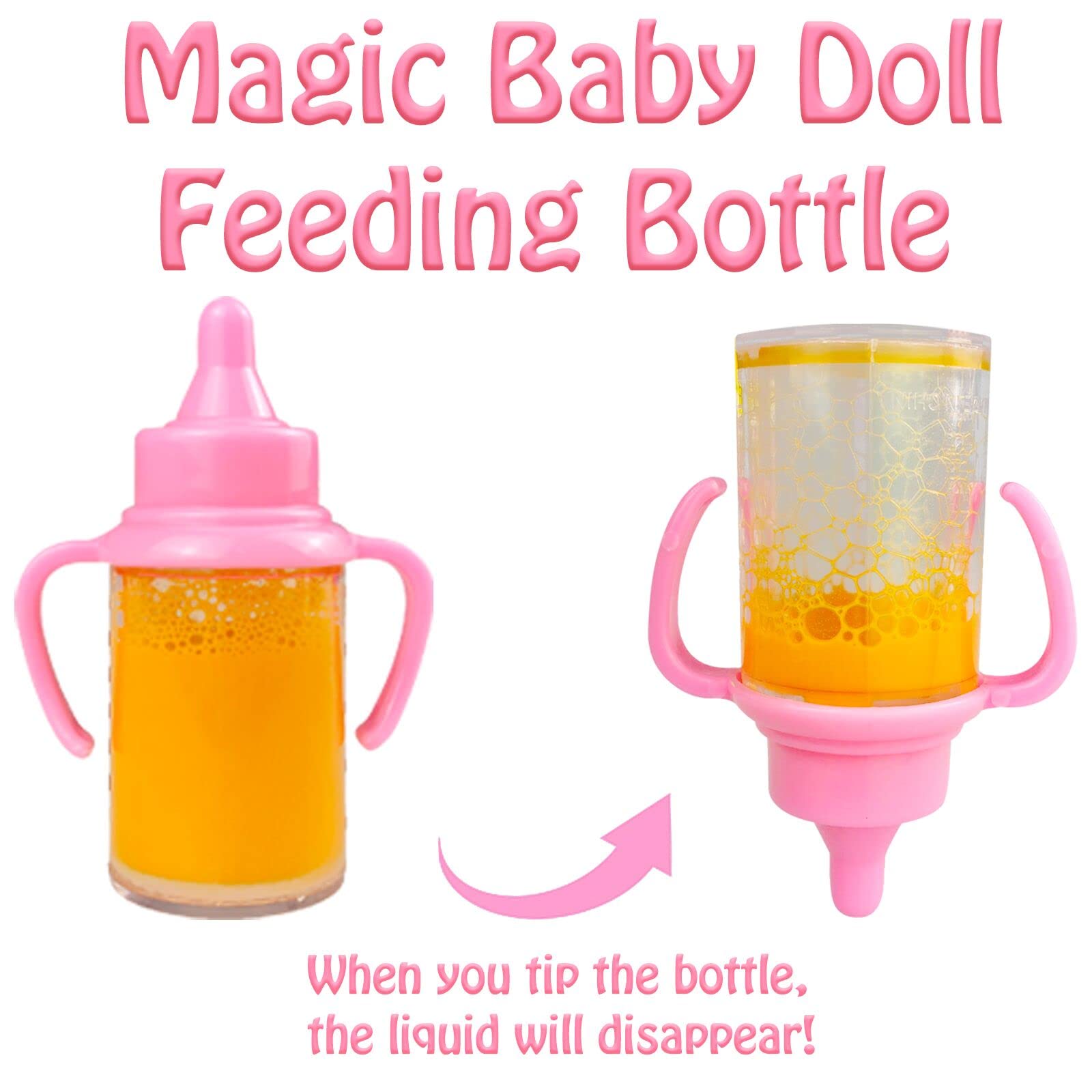 BNUZEIYI Baby Doll Accessories -Baby Doll Feeding and Caring Set with Diaper Bag Bottles for Girls Toys Gift, Stuff Doll Clothes fit 14-16 Inch Doll and 18 Inch Doll