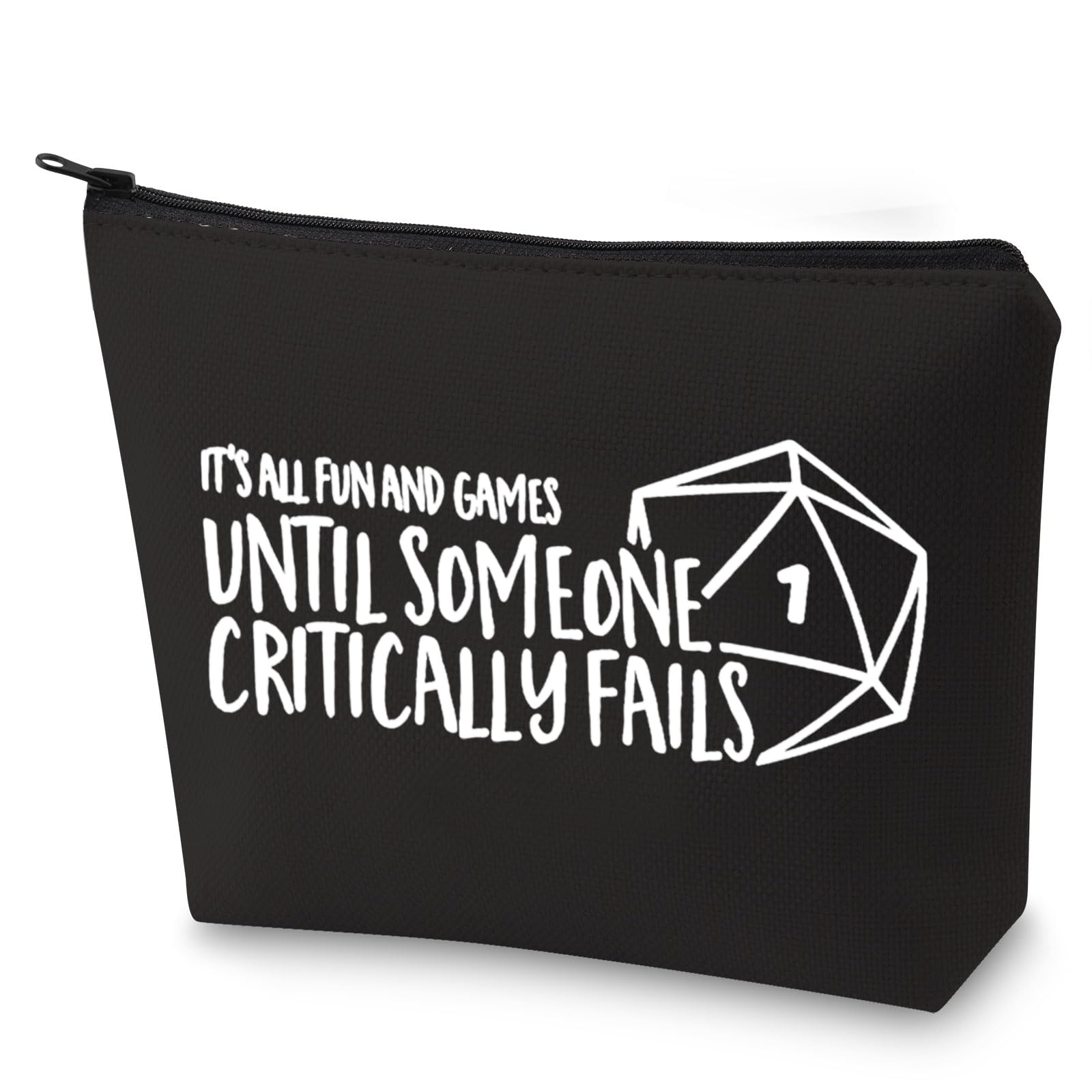 G2TUP Funny DM Gift Dice Bag It’s Fun and Games Until Someone Critically Falls RPG Master Gaming Bag (DD Dice Bag Black)