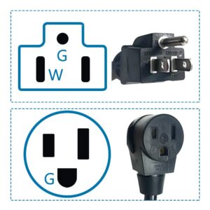 Welding 15A to 50A Adapter Cord 5-15 Male Plug to Welding 6-50 Female Receptacle， 12inch