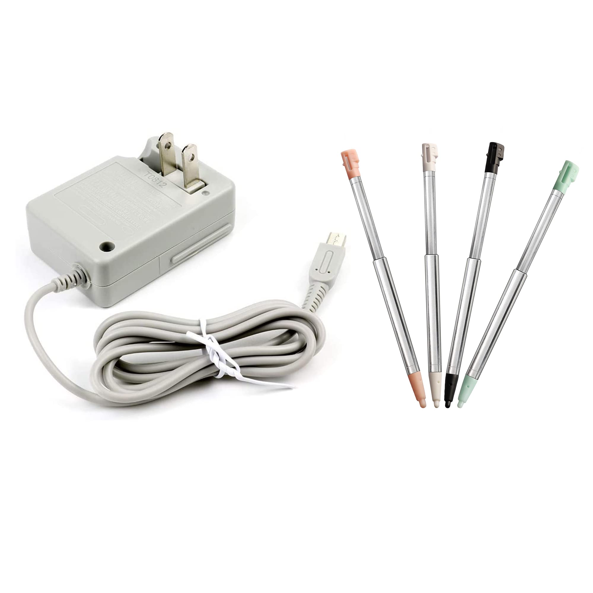 DSi Charger Bundle, 1 Pack Charger and 4 Pack Stylus Pen for Nintendo Dsi