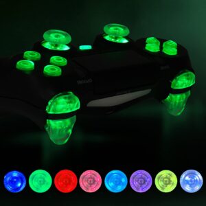 wendeekun Controller Repair Kit for Ps4, Luminated Gamepad Buttons 8 Colors 19 Modes DIY Repair Replacement Kit, Led Buttons Kit for Ps4 Controller, Include Screwdriver/Joystick Buttons/Light Board