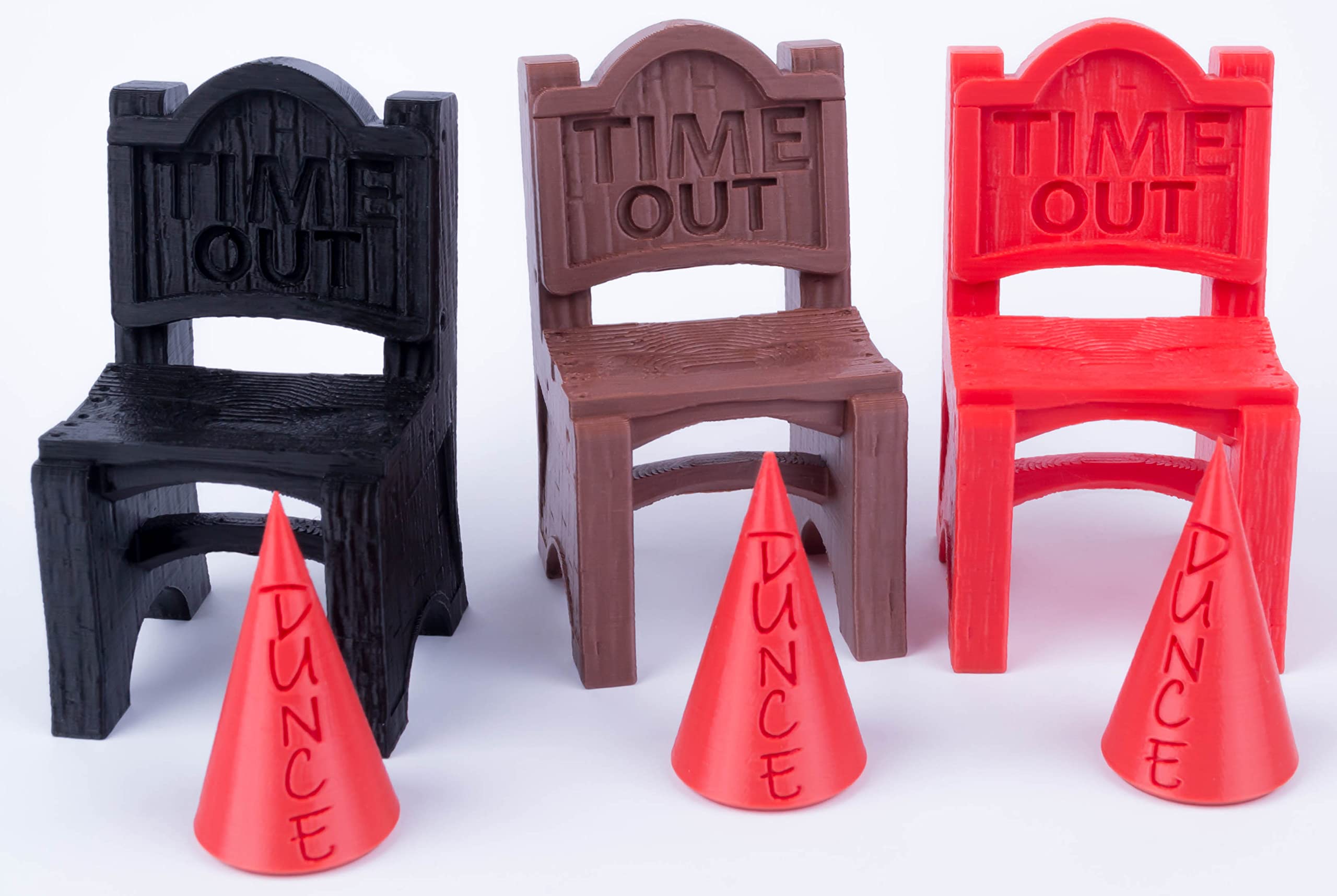 Chair of Shame with a Dunce Cap, Time Out Chair, Dice Jail for Poorly Rolling Dice, 3D Vikings (3 Pack)