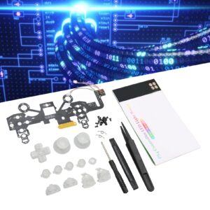 wendeekun Controller Repair Kit for Ps4, Luminated Gamepad Buttons 8 Colors 19 Modes DIY Repair Replacement Kit, Led Buttons Kit for Ps4 Controller, Include Screwdriver/Joystick Buttons/Light Board