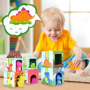 DINORUN Toys for 1 year old, Sorting & Stacking Blocks, Number Nesting Boxes for 1-3 Kids Preschool Learning, Toddlers Montessori Toy Christmas Birthday Gift for Boys Girls Age 1 2 3