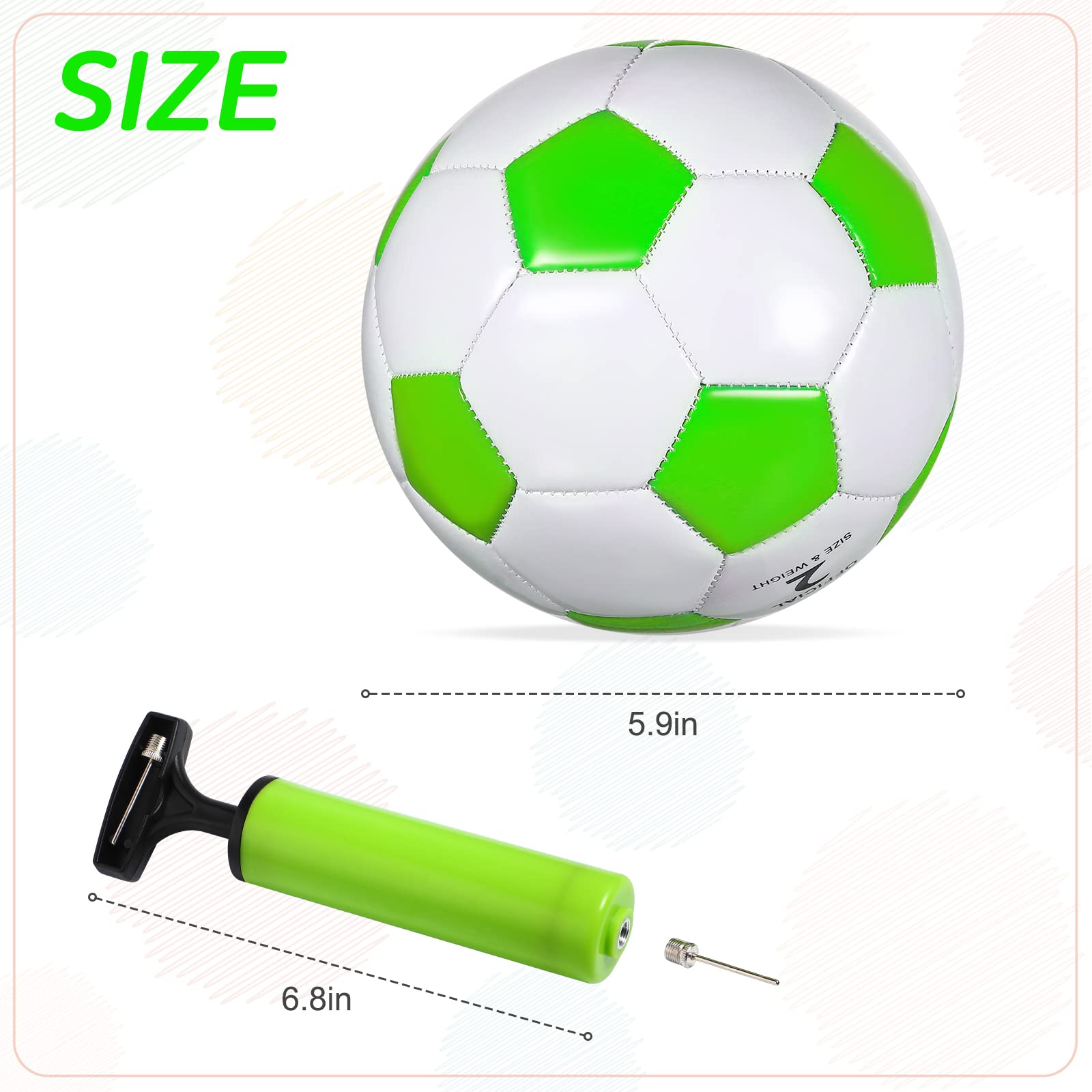 4 Pack Soccer Ball Size 2 for Kids with Pump Cute Cartoon Soccer Ball Toy Soft Durable Sports Soccer for Outdoor Indoor Toddlers Game Training Including Pump Back to School (Plain Style, Size 2)