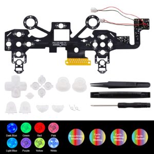 Controller Parts for Ps4, Luminated Led Kit 8 Colors 19 Modes Diy Replacement Controller Screwdriver Repair Kit for Ps4 Controller