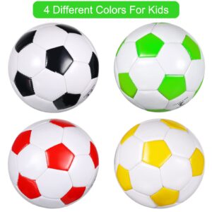 4 Pack Soccer Ball Size 2 for Kids with Pump Cute Cartoon Soccer Ball Toy Soft Durable Sports Soccer for Outdoor Indoor Toddlers Game Training Including Pump Back to School (Plain Style, Size 2)