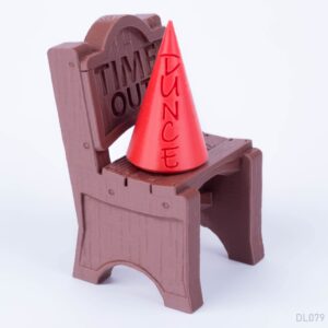 Chair of Shame with a Dunce Cap, Time Out Chair, Dice Jail for Poorly Rolling Dice, 3D Vikings (3 Pack)