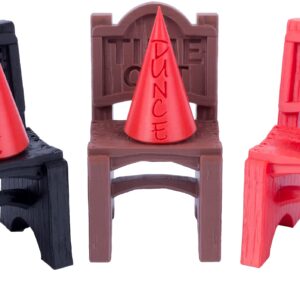 Chair of Shame with a Dunce Cap, Time Out Chair, Dice Jail for Poorly Rolling Dice, 3D Vikings (3 Pack)