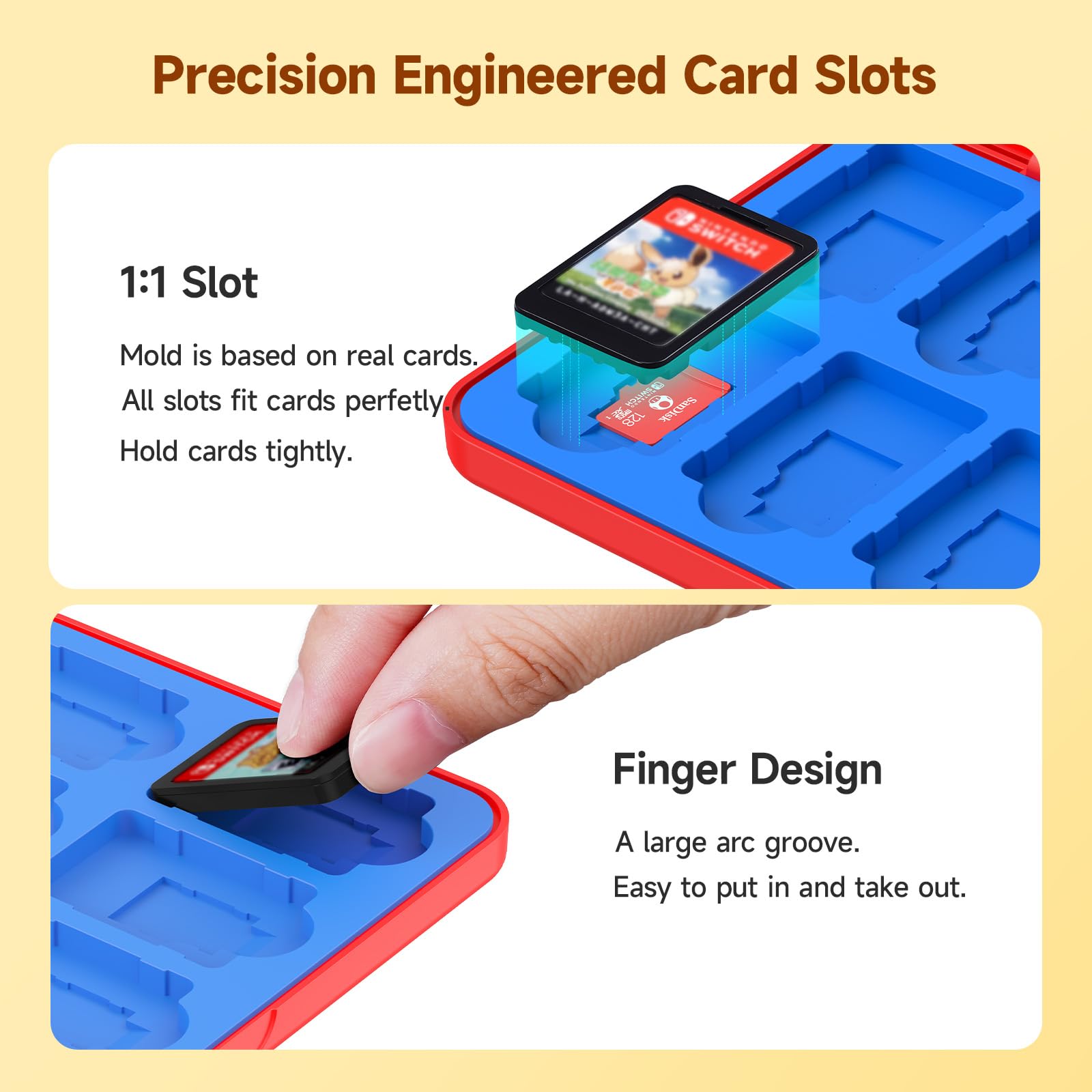 JINGDU 24-Slot Switch Game Case Compatible with Nintendo Switch Game Cards & micro SD Cards, Portable Game Card Holder Organizer Suitable for Switch NS, Lite & OLED Games, Red