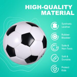 4 Pack Soccer Ball Size 2 for Kids with Pump Cute Cartoon Soccer Ball Toy Soft Durable Sports Soccer for Outdoor Indoor Toddlers Game Training Including Pump Back to School (Plain Style, Size 2)