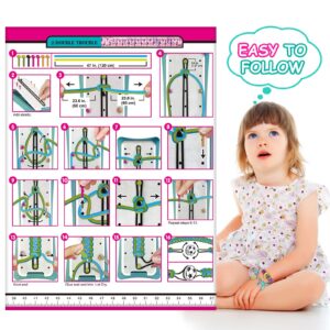 Friendship Bracelet Making Kit for Girls, Arts and Crafts for Kids Ages 8-12, DIY Jewelry Making Kit for 6 7 8 9 10 11 12 Years Old Girls, Birthday Gifts for Teen Girls Toys, Extra 2 Charm Bracelets