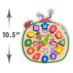 CoComelon Count with Me Wooden Clock, Recycled Wood, Learning and Education, Officially Licensed Kids Toys for Ages 18 Month by Just Play