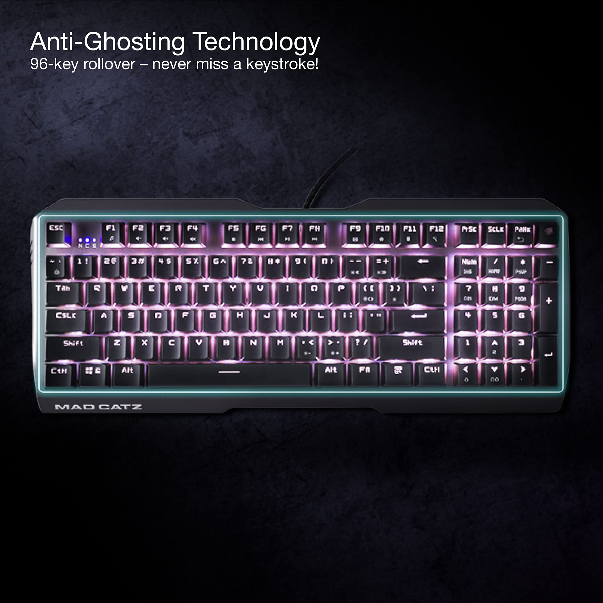 Mad Catz S.T.R.I.K.E. 13 Compact Premium Mechanical Wired Gaming Keyboard with Aluminum Frame Cherry MX RED switches and RGB Lighting