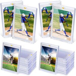 magnetic card holders 35 pt hard cards sleeves case for trading cards baseball football card protector case fit for collectible trading cards, sports, game and credit cards protectors (90 pcs)