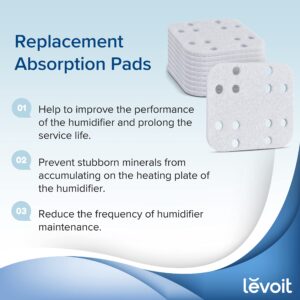 LEVOIT Humidifier Replacement Filters 10-Pack, Mineral Absorption Pad,Compatible with LV600S,LV600HH,OasisMist450S,Capture Fine Particles in Water Tank to Improve Humidification Efficiency,White,18x24