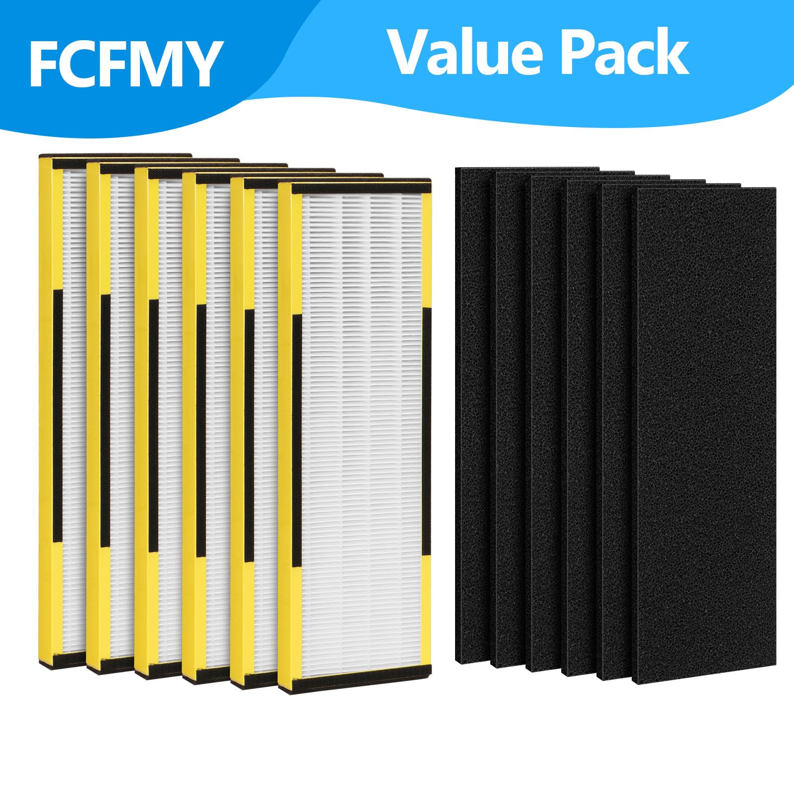 FCFMY 6 Packs FLT4825 H13 True HEPA Replacement Filter B Compatible with Technologies Air Cleaner Purifier AC4300BPTCA, CDAP4500BCA, AC4825, AC4850PT, AC4820, AP2200CA