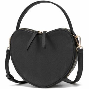 catmicoo small heart shaped purse for women with removable crossbody strap