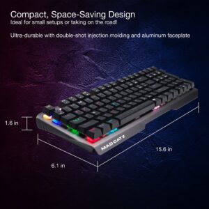 Mad Catz S.T.R.I.K.E. 13 Compact Premium Mechanical Wired Gaming Keyboard with Aluminum Frame Cherry MX RED switches and RGB Lighting