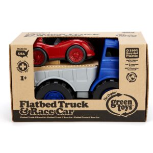 Green Toys Flatbed with Racecar/ CB2