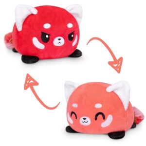 teeturtle - the original reversible red panda plushie - light + dark red - cute sensory fidget stuffed animals that show your mood