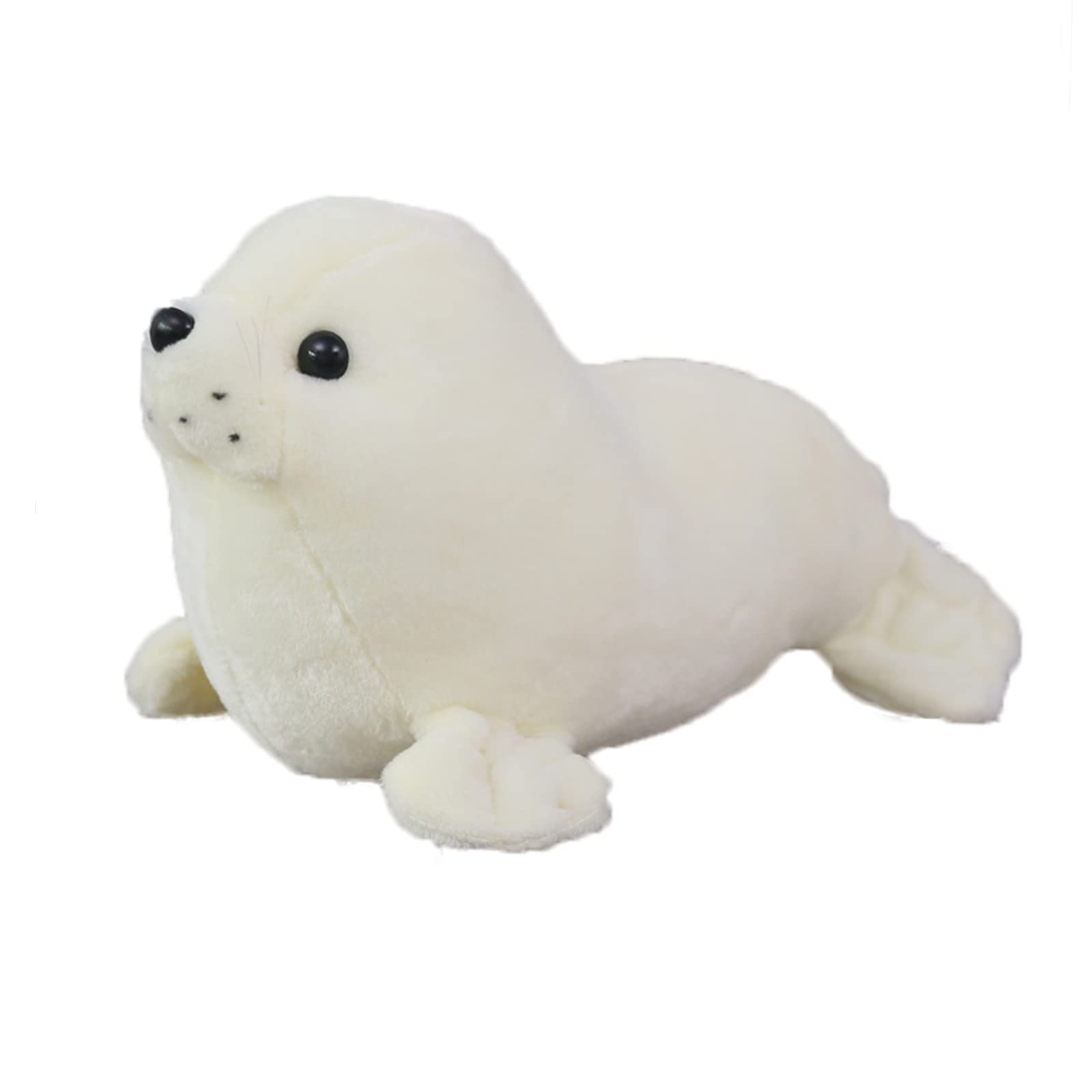 Seal Plush Stuffed Animal White Cute Toy Pillow Kawaii Doll for Kids, 11.8 inch