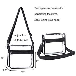 Edraco Clear Stadium Approved Bag, Clear Sling Bag with Clear Crossbody Purse, for Stadium, Work or Concert