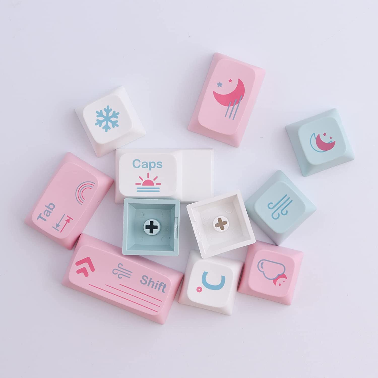 JOMKIZ 132 Keys PBT Keycaps,Dye Sublimation XDA Profile Keycaps Customized ANSI Layout Keycaps Set Compatible with Cherry MX Switches Mechanical Keyboards